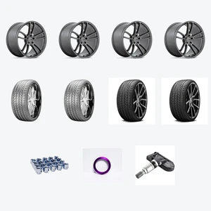 American Racing Ar941 Mach Five 20x10 +35 Front / 20x11 +50 Rear + Lexani LX-TWENTY 285/30R20 — 2021 Ford Mustang GT Staggered Wheel & Tire Package