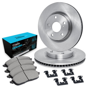 R1 17-25 Alfa Romeo Stelvio Front Brake Rotor Set w/Ceramic Pads and Hardware - RNCWFWH1-16010