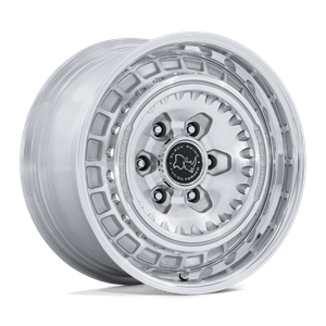 Black Rhino Hard Alloys BASTION 6x139.7 17x8.5 +0 Gloss Silver Mach-face Pol-lip