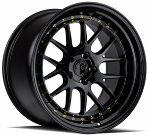 Aodhan DS06 5x114.3 19x8.5 +35 Gloss Black W /gold Rivets