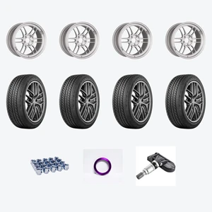 Enkei RPF1 5x114.3 18x9.5+45 Silver + Yokohama YOK Advan Sport A/S+ 255/40R18/4 — 2021 Honda Accord EX-L Wheel & Tire Package