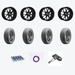 Enkei Raijin 5x114.3 19x8+40 Black + Continental CON ContiProContact 235/40R19 — 2021 Nissan Altima SV Wheel & Tire Package