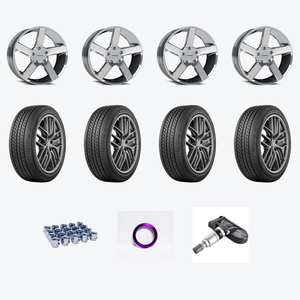 Vision Street-Designs 472 Switchback 5x115 20x9+15 Chrome + Yokohama YOK Advan Sport A/S+ 255/35R20/4 — 2021 Dodge Charger SXT Wheel & Tire Package