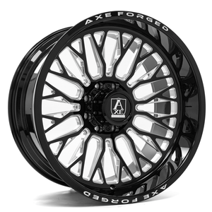 AXE WHEELS AF16 Smooth 8x180 24x14 -76 Gloss Black Milled