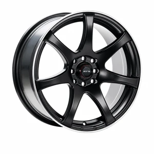 RTX Ink 4x100 16x7 +40 Satin Black Machined Lip