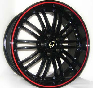 G - LINE ALLOYS G820 100 18x8 +38 Red / Black