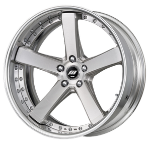 Work Zeast Black Label Bst2 5x120.65 19x8.5+45 R Disk Brush Silver Clear