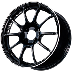 Advan RZ II 5x114.3 17x8.0+45 Racing Gloss Black and Ring