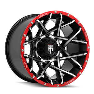 American Truxx Gridlock AT1901 6x139.7 18x9-12 Black/Machined/Red Beadlock
