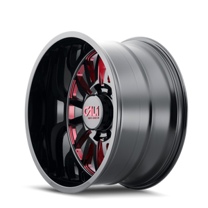 Cali Off-Road Summit 9110 5x127 22x12-51 Gloss Black/Red Milled Spokes