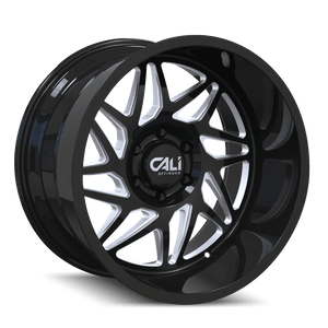 Cali Off-Road Gemini 9112 8x170 22x12-51 Gloss Black/Milled Spokes