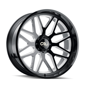 Cali Off-Road Invader 9115 8x165.1 20x10-25 Gloss Black/Milled Spokes