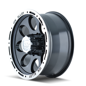 Ion Type 174 6x139.7 15x10-38 Black/Machined Lip