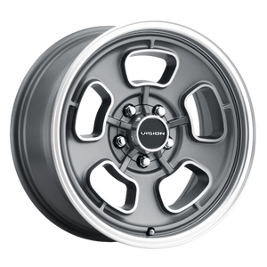 Vision American-Muscle 148 Shift 5x120.65 15x7-7 Satin Grey Machined Face/Lip Vision American-Muscle 148 Shift 5x120.65 15x7-7 Satin Grey Machined Face/Lip