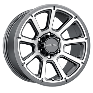 Vision Off-Road 353 Turbine 6x139.7 20x9+18 Gunmetal Machined Face