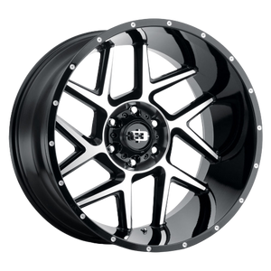 Vision Off-Road 360 Sliver 8x180 20x9+12 Gloss Black Machined Face