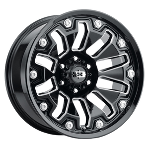 Vision Off-Road 362 Armor 6x139.7 20x10-25 Gloss Black Milled Spoke with Black Bolt Inserts