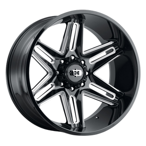 Vision Off-Road 363 Razor 6x135 22x12-51 Gloss Black Milled Spoke