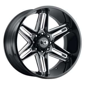 Vision Off-Road 363 Razor 8x165.1 22x12-51 Gloss Black Milled Spoke