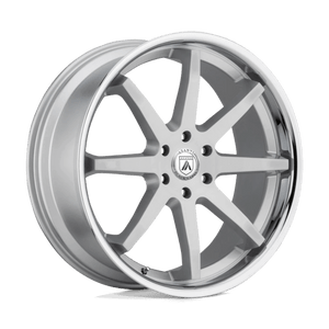 Asanti Black ABL-32 KAISER 5X120 22X9.5 +30 BRUSHED SILVER W/ CHROME LIP