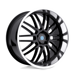 Beyern MESH 5X120 18X9.5 +30 GLOSS BLACK W/ MIRROR CUT LIP