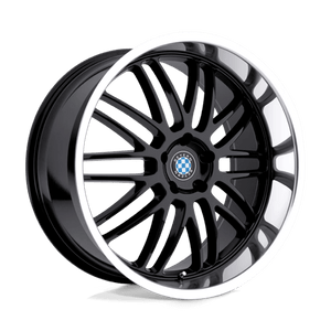 Beyern MESH 5X120 19X8.5 +15 GLOSS BLACK W/ MIRROR CUT LIP