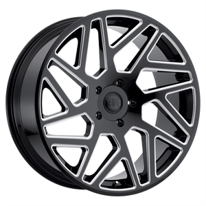 Black Rhino CYCLONE 5X127 22X9.5 +30 GLOSS BLACK W/ MILLED SPOKES
