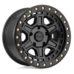 Black Rhino RENO 6X139.7 18X9.5 +12 MATTE BLACK W/ BRASS BOLTS