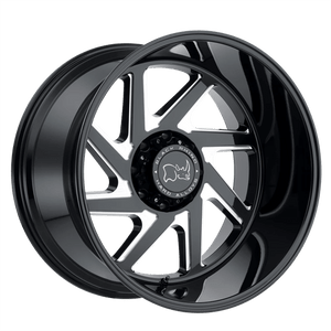 Black Rhino SWERVE 8X170 22X14 -76 GLOSS BLACK W/ DOUBLE MILLED SPOKES
