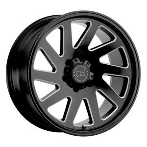 Black Rhino THRUST 8X170 20X9.5 +6 GLOSS BLACK W/ MILLED SPOKES