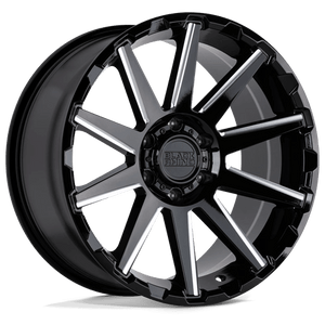 Black Rhino TYPHOON 5X127 18X9.5 +2 GLOSS BLACK W/ MILLED SPOKES