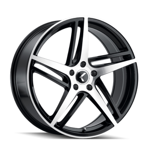 Kraze Milano 195 5x115 17x8+38 Black W/Machined Face