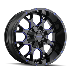 Mayhem Warrior 8015 6x135/6x139.7 20x10-25 Black W/Prism Blue