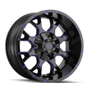 Mayhem Warrior 8015 8x180 20x9+18 Black W/Prism Blue