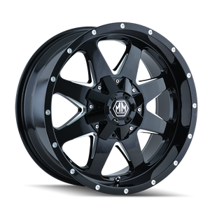 Mayhem Tank 8040 5x114.3/5x127 17x9+18 Black/Milled Spokes