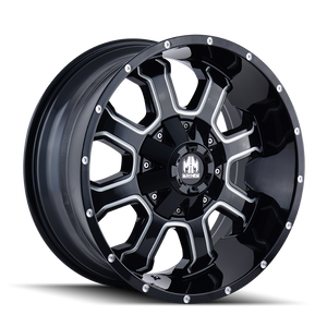 Mayhem Fierce 8103 8x180 22x12-44 Gloss Black/Milled Spokes