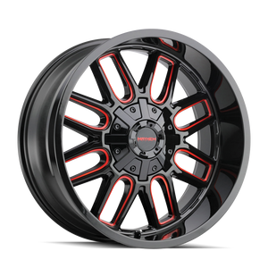 Mayhem Cogent 8107 8x165.1/8x170 17x9-12 Black W/Prism Red