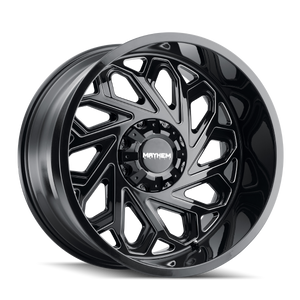 Mayhem Essex 8112 8x170 20x9+18 Gloss Black/Milled Spokes