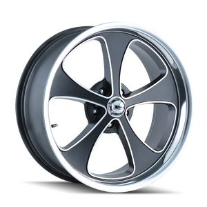 Ridler Type 645 5x139.7 18x9.5+0 Matte Black/Machined Face/Polished Lip