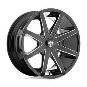 DUB 1PC S109 PUSH 5X115/5X120.65 24X9.5 +15 GLOSS BLACK MILLED