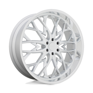 DUB 1PC S264 OG 6X135 22X9.5 +30 SILVER WITH DIAMOND CUT LIP