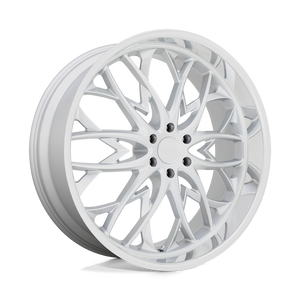 DUB 1PC S264 OG 6X135 26X10 +30 SILVER WITH DIAMOND CUT LIP