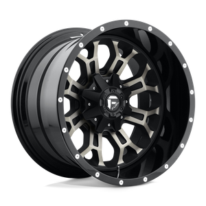 Fuel 1PC D561 CRUSH 8X165.1 18X9 -12 GLOSS MACHINED DOUBLE DARK TINT