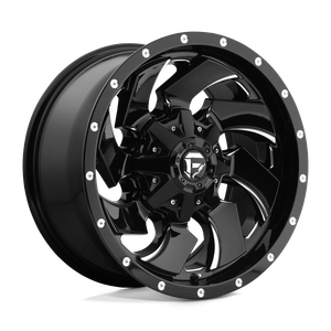 Fuel 1PC D574 CLEAVER 8X180 20X12 -44 GLOSS BLACK MILLED