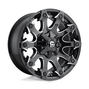 Fuel 1PC D578 BATTLE AXE 5X139.7/5X150 20X12 -44 GLOSS BLACK MILLED