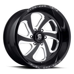 Fuel 1PC D587 FLOW 8X170 20X12 -43 GLOSS BLACK MILLED