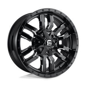 Fuel 1PC D595 SLEDGE 6X135/6X139.7 22X9.5 +20 GLOSS BLACK MILLED