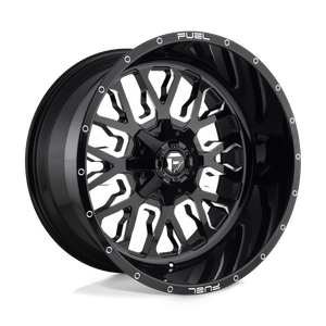 Fuel 1PC D611 STROKE 8X170 22X12 -44 GLOSS BLACK MILLED