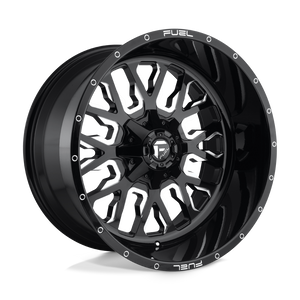 Fuel 1PC D611 STROKE 6X135/6X139.7 24X14 -75 GLOSS BLACK MILLED