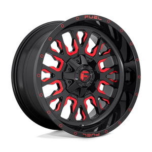 Fuel 1PC D612 STROKE 8X170 22X10 -18 GLOSS BLACK RED TINTED CLEAR